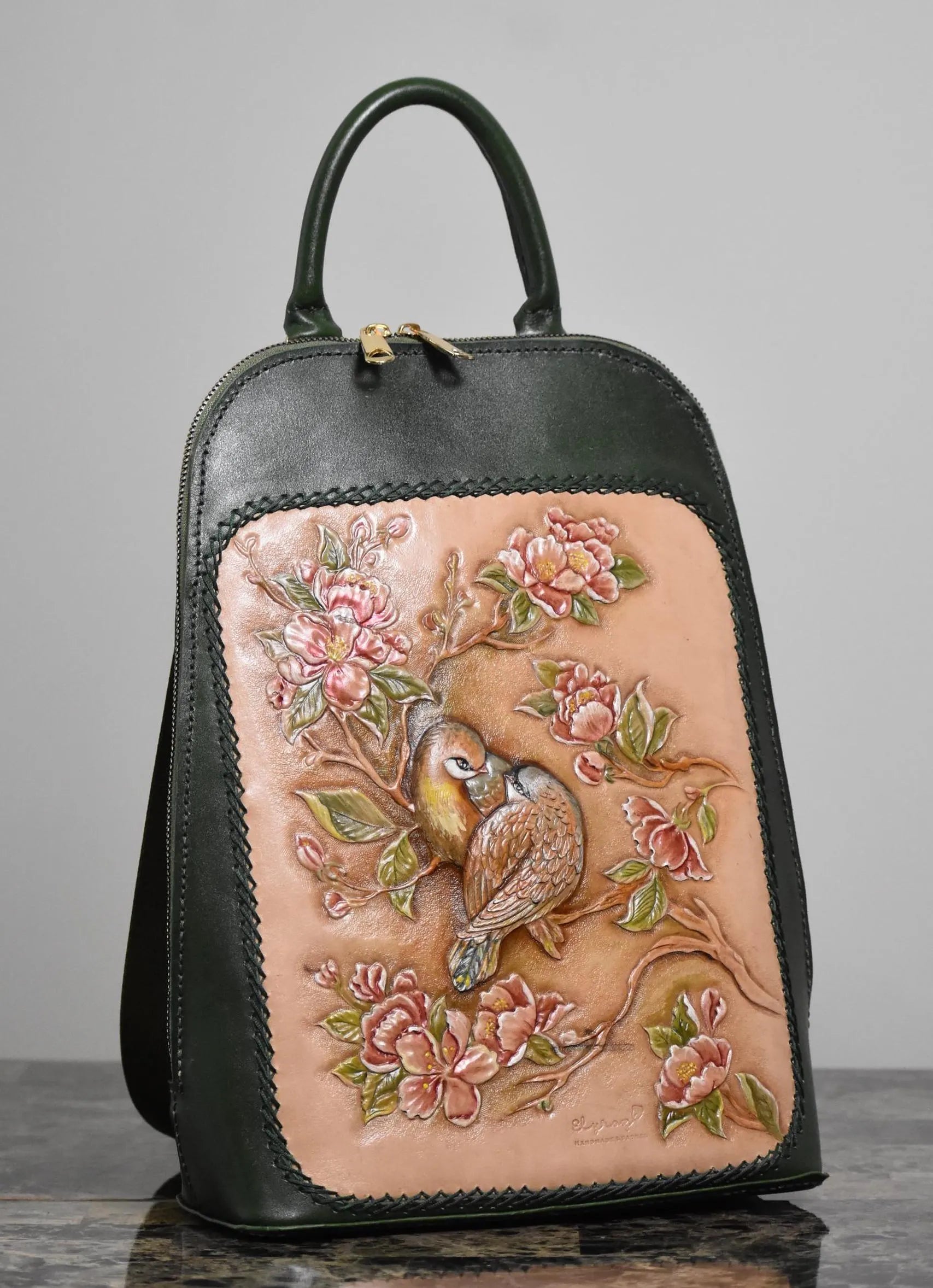 beautiful leather backpack Gol-o-Morgh Luxury Women Handmade Leather Backpack – Kayne Gallery