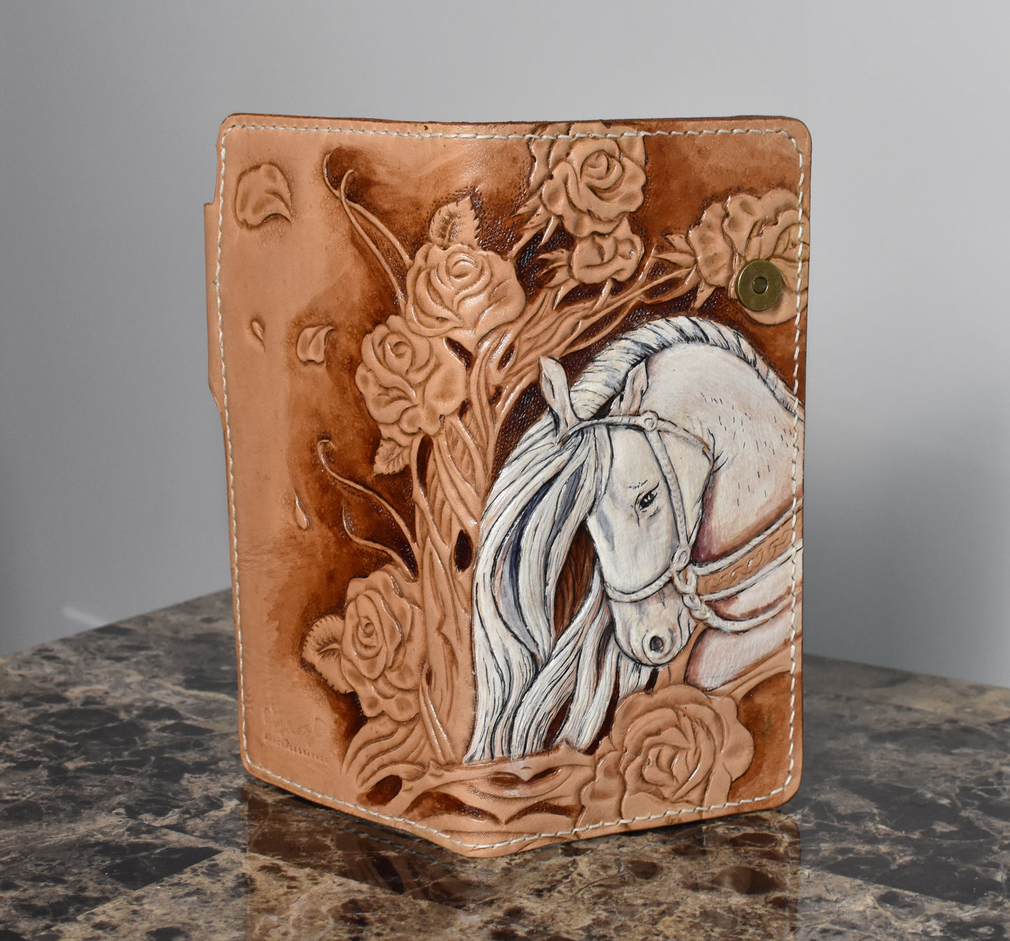 Rose & Stallion - Handcrafted Horse Design Leather Wallet