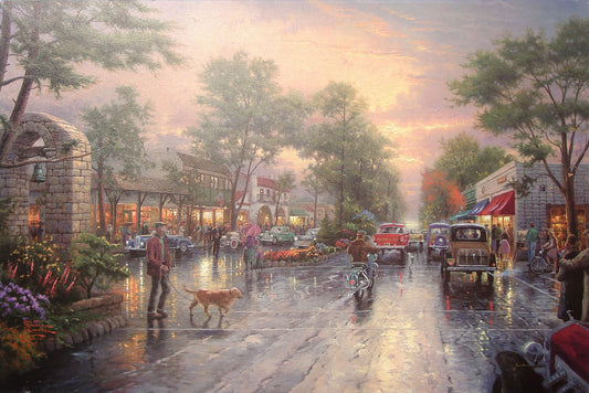 Thomas Kinkade - Carmel, Sunset on Ocean Avenue