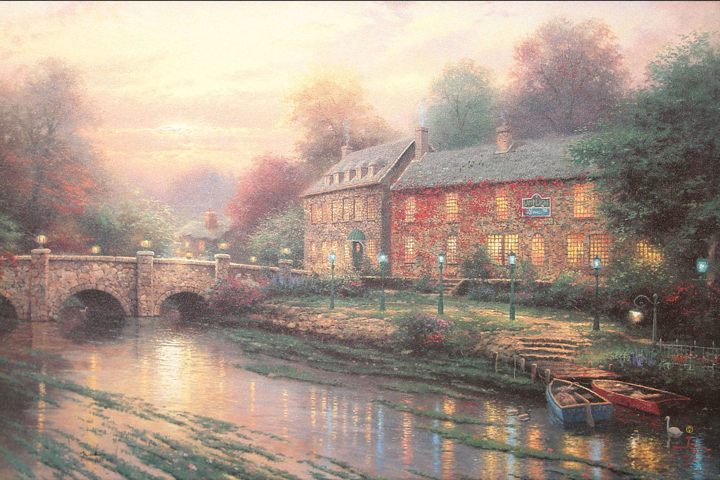 Thomas Kinkade - Lamplight Bridge