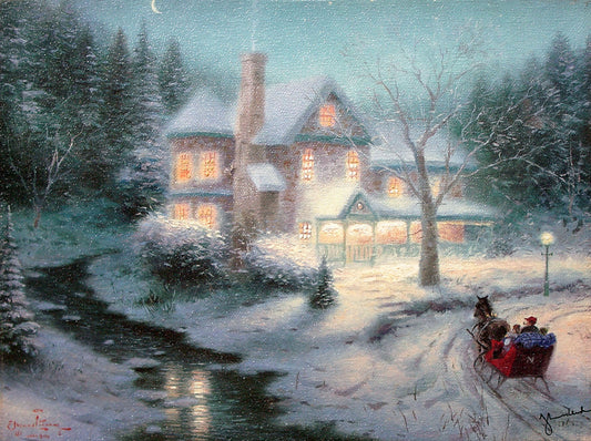 Thomas Kinkade - Moonlit Sleigh Ride